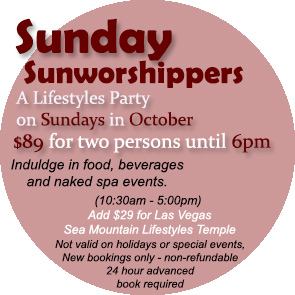 Sea Mountain Nude Lifestyles Spa Sunday Sunworshippers Offer
