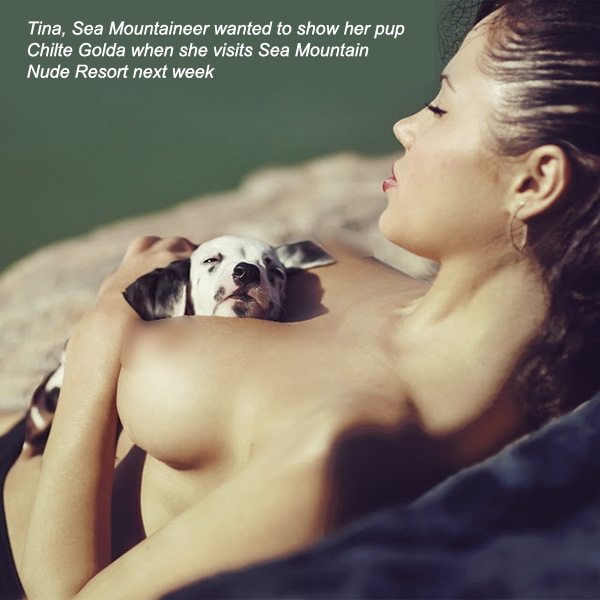 Tina and her pup at Sea Mountain Nude Lifestyles Spa